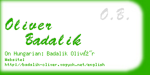 oliver badalik business card